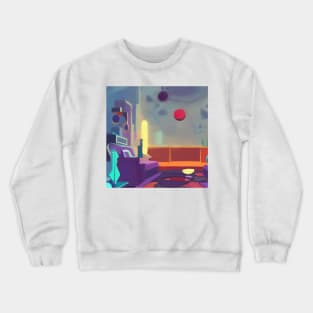 Surreal liminal living room Crewneck Sweatshirt